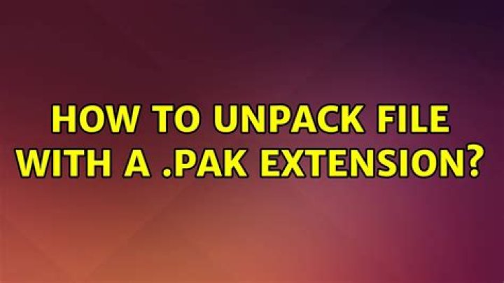 How to unpack file with a .pak extension?
