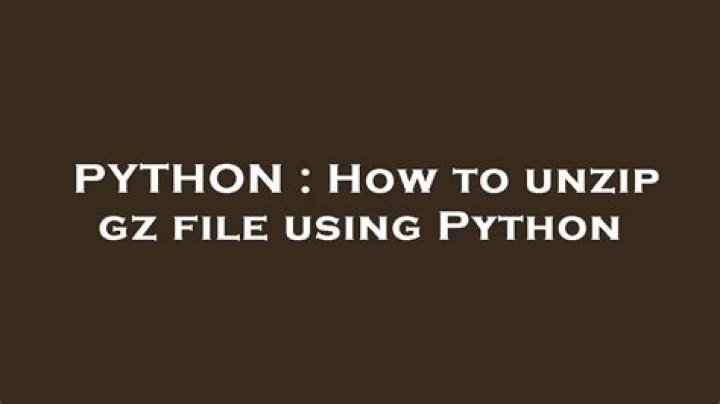 How to unzip gz file using Python