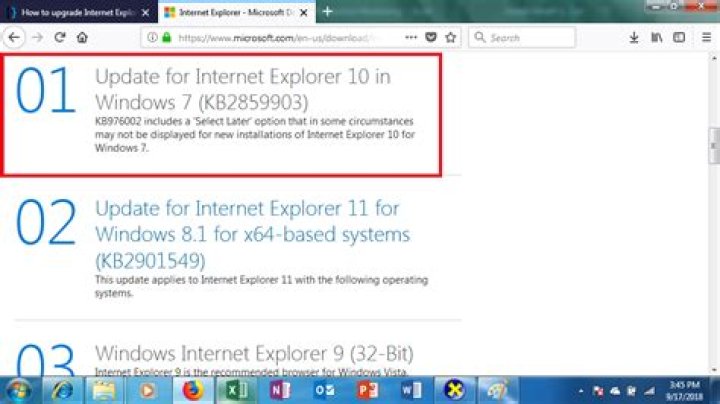 How to upgrade Internet Explorer 8 to Internet Explorer 9 or later?