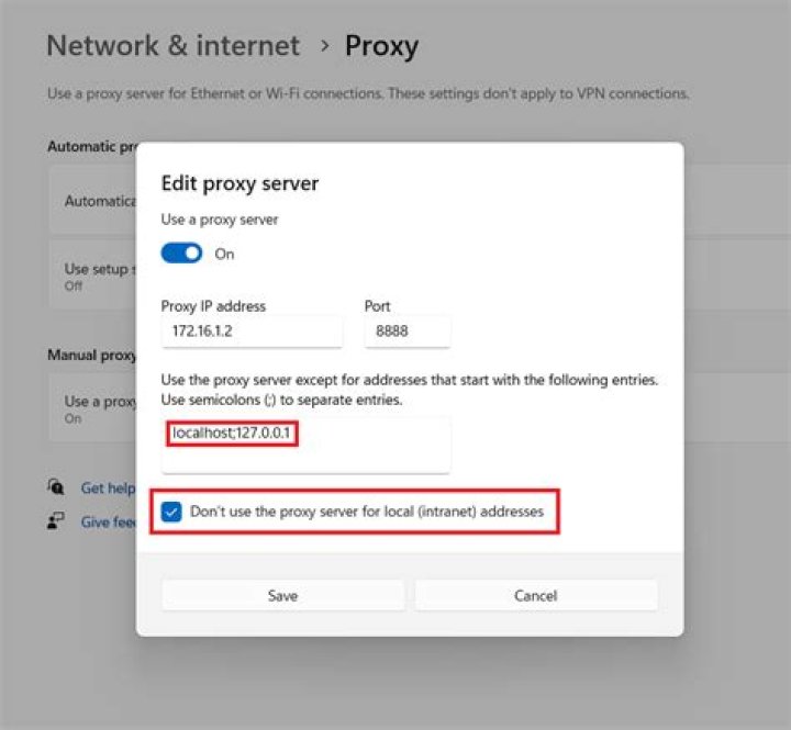 How to use a proxy for localhost?