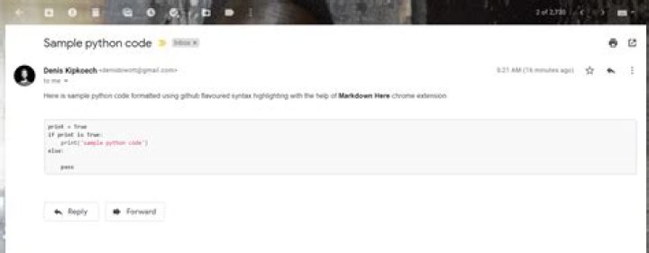 How to use code block formatting in gmail (or any other email)?