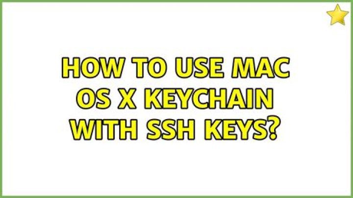How to use Mac OS X Keychain with SSH keys?