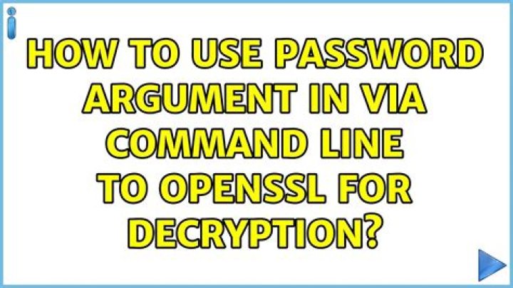 How to use password argument in via command line to openssl for decryption