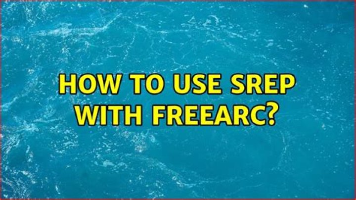 How to use SREP with Freearc?