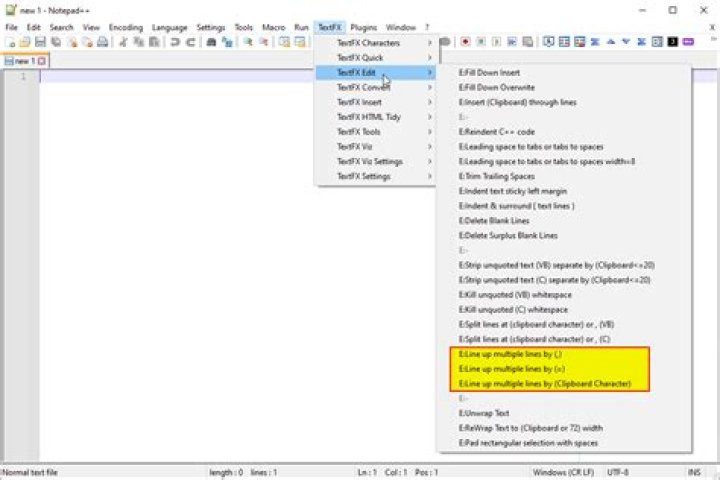 How to vertically align comma separated values in Notepad++?