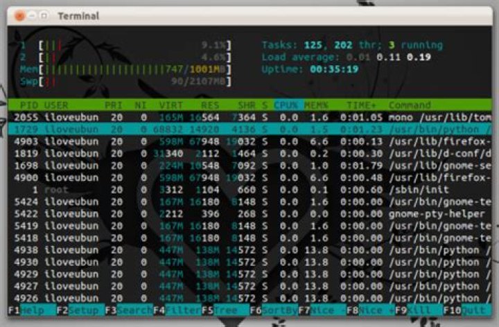 How/Where do I check my ubuntu laptops's CPU usage?