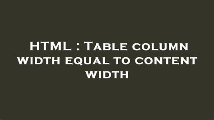 HTML table column of equal size
