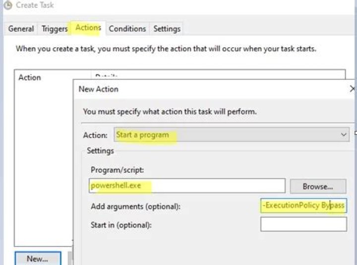 I am trying to use Windows Task scheduler to run a Powershell script