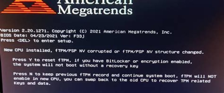 I enabled fTPM and now my BIOS warns me 