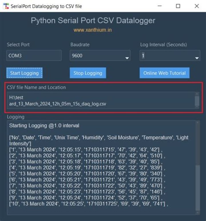 I need a serial port program with logging timestamp