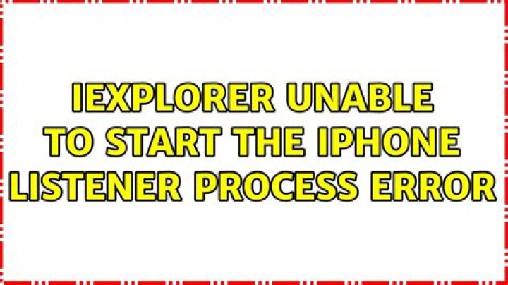 iExplorer unable to start the iPhone listener process error