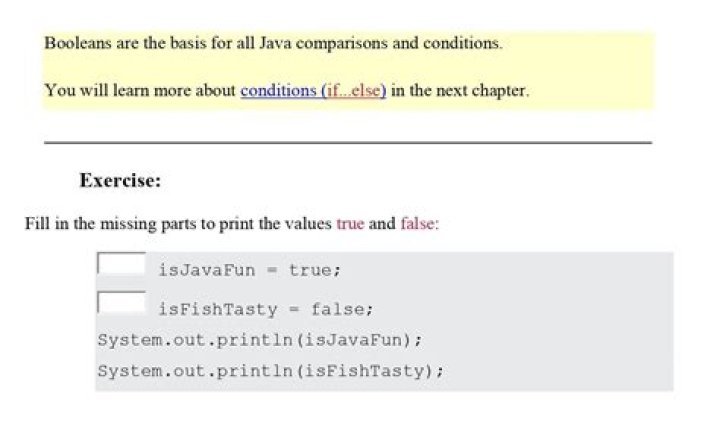 if (boolean condition) in Java
