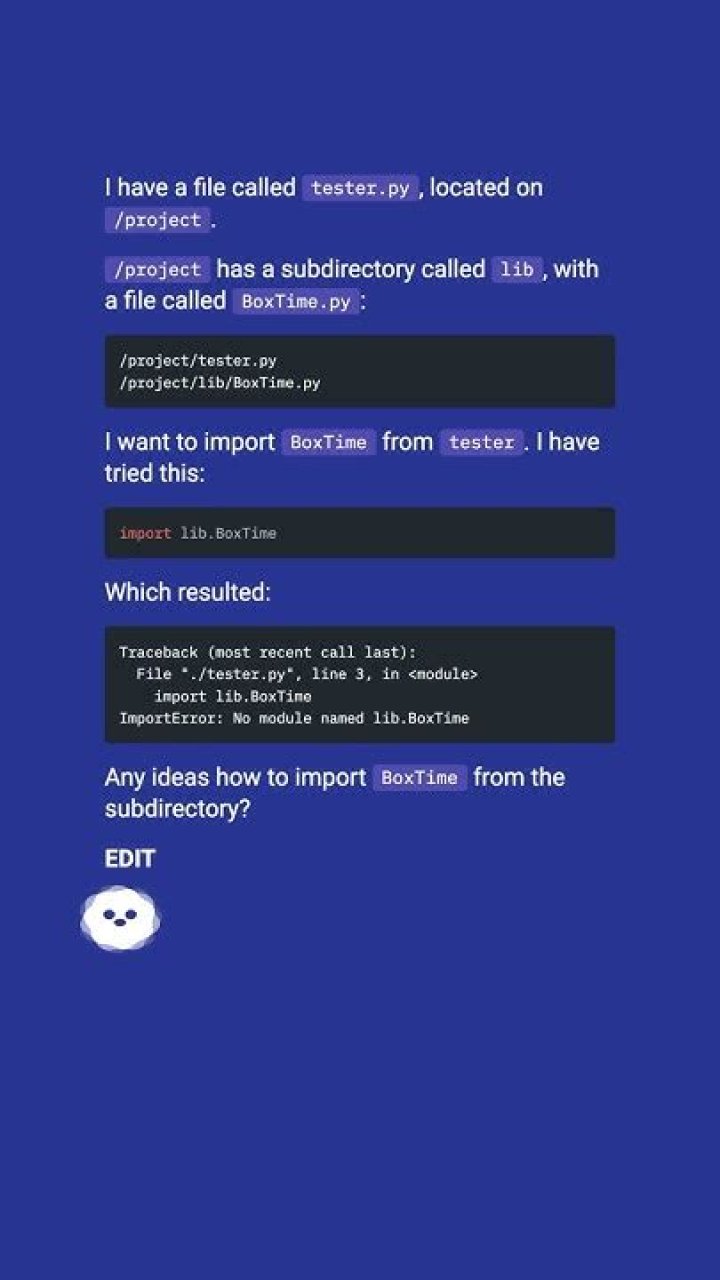 Import a file from a subdirectory?