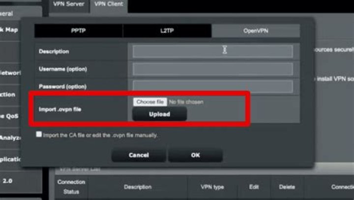 import ovpn file