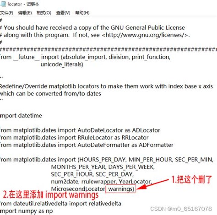 ImportError Cannot import name 'warnings' from 'matplotlib.dates
