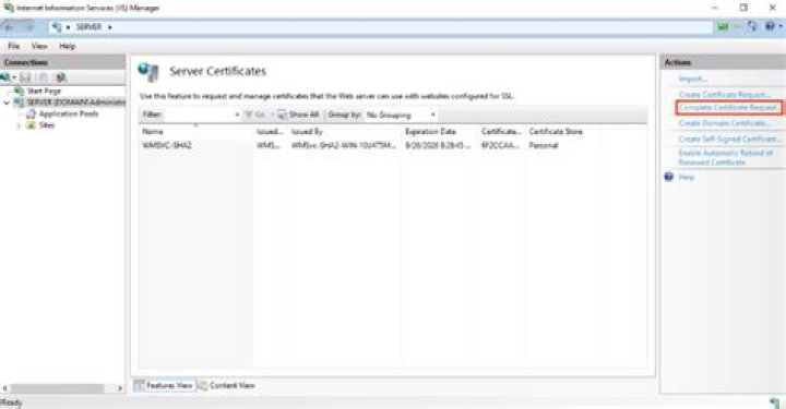 Importing a SSL certificate in window server 2016