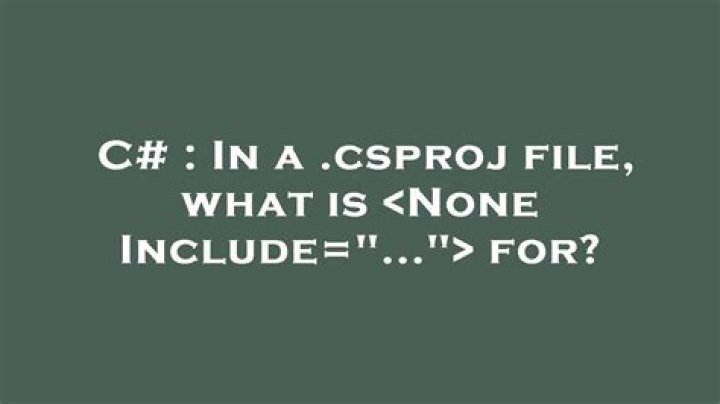 In a .csproj file, what is <None Include=