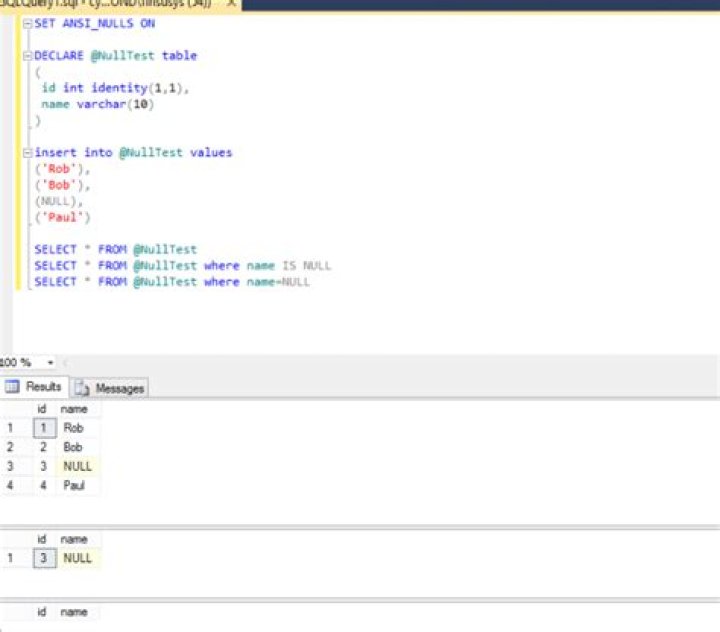 In SQL Server, what does 