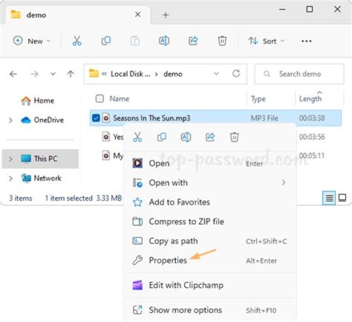 In Windows, how do I list the extended attributes — or metadata — for an MP3 file?