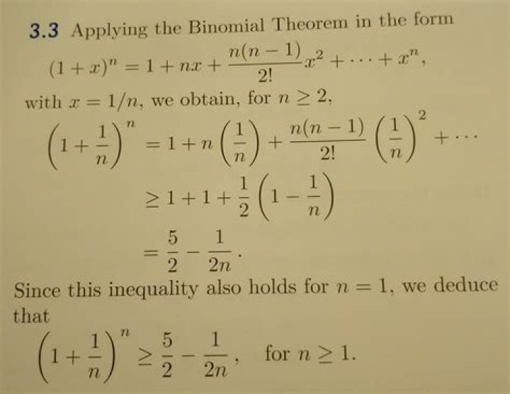 Inequality for the Binomial Theorem