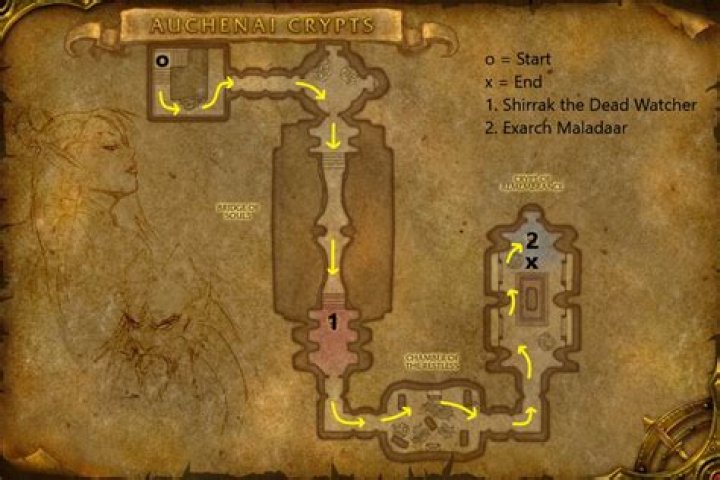 In-game map of the Auchenai Crypts