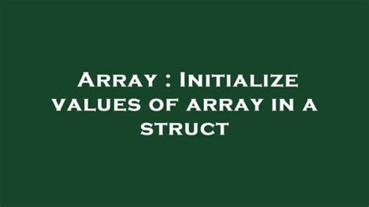 Initialize values of array in a struct