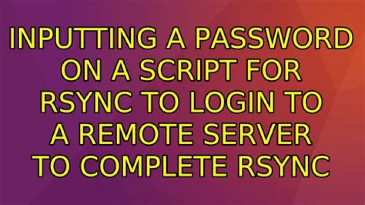 Inputting a Password on a script for rsync to login to a remote server to complete rsync