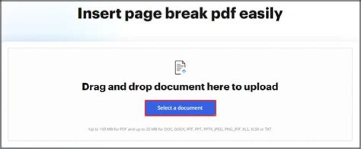 Insert page break into a PDF file
