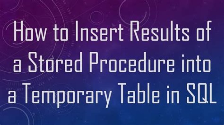Insert results of a stored procedure into a temporary table