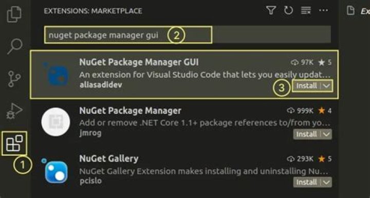 Install a Nuget package in Visual Studio Code