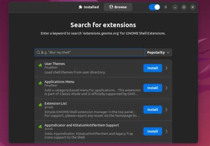 Install Gnome Shell Extensions 22.04 LTS