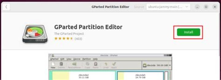 Install gparted