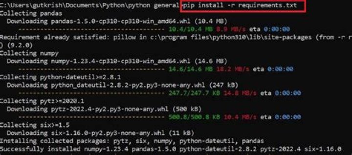 Install python package in docker file