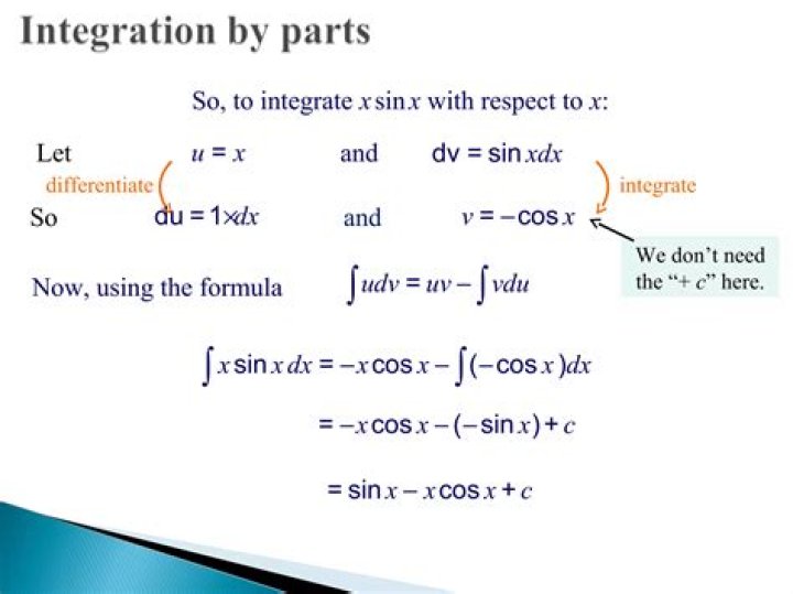 Integrate ${\sin(x)\cos(x)}$ by parts, by letting ${u=\cos(x),dv=\sin(x)dx}$