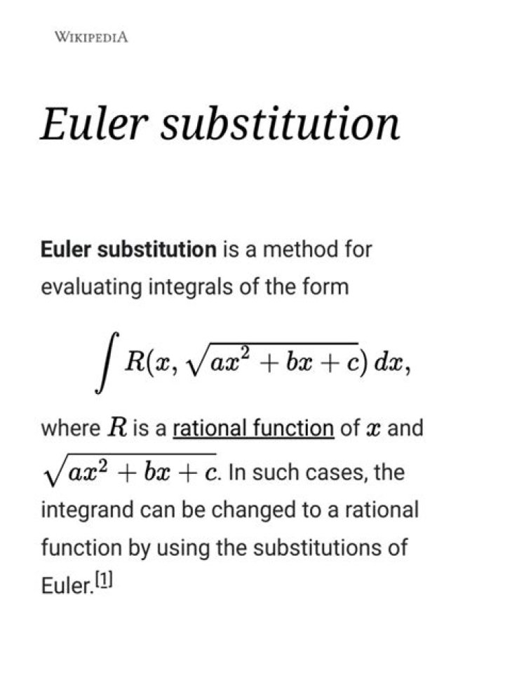 Integration methods: euler's substitution