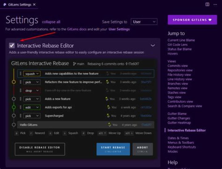 interactive rebase editor