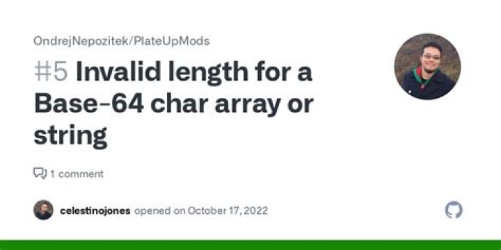 Invalid length for a Base-64 char array