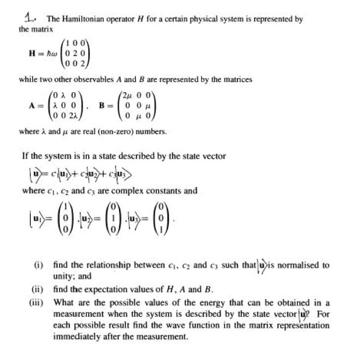 Is a Hamiltonian matrix diferent from the Hamiltonian operator expressed as a matrix?