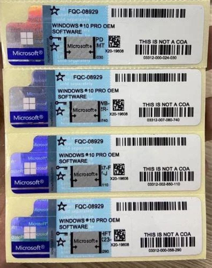 Is a Windows 10 pro sticker OEM or retail?