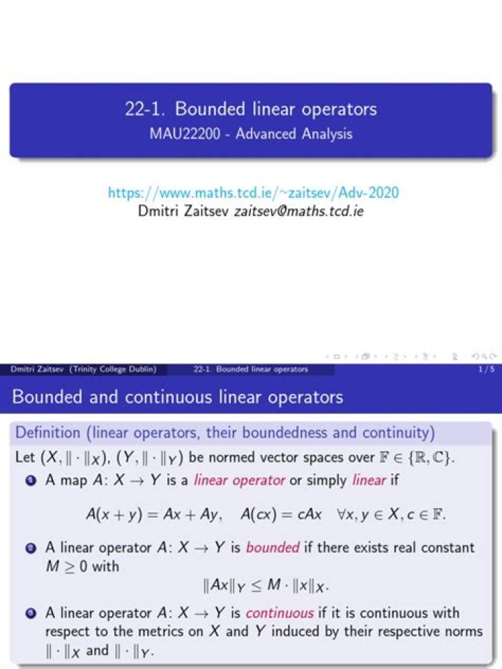 is bounded linear operator necessarily continuous?