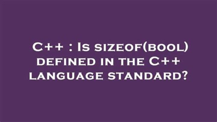 Is sizeof(bool) defined in the C++ language standard?