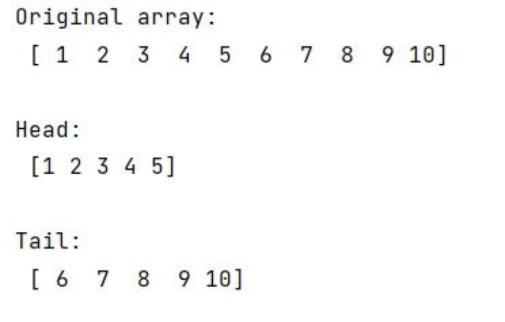 Is there a head and tail method for Numpy array?