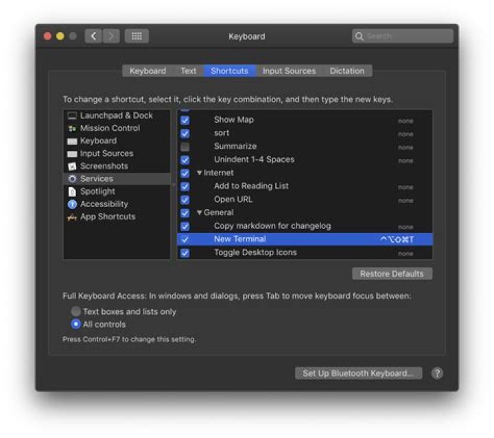 Is there a keyboard shortcut (hotkey) to open Terminal in macOS?