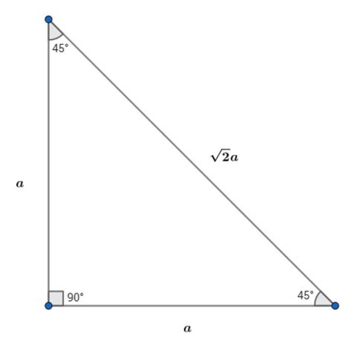 Is there a Pythagorean triple whose angles are 90, 45, and 45 degrees?