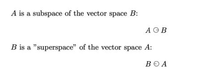 Is there a specific symbol for denoting a linear subspace like $\subseteq$ for denoting a subset?