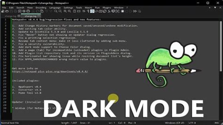 Is there a way to make notepad++ application itself dark?