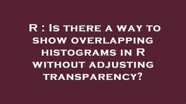 Is there a way to show overlapping histograms in R without adjusting transparency?