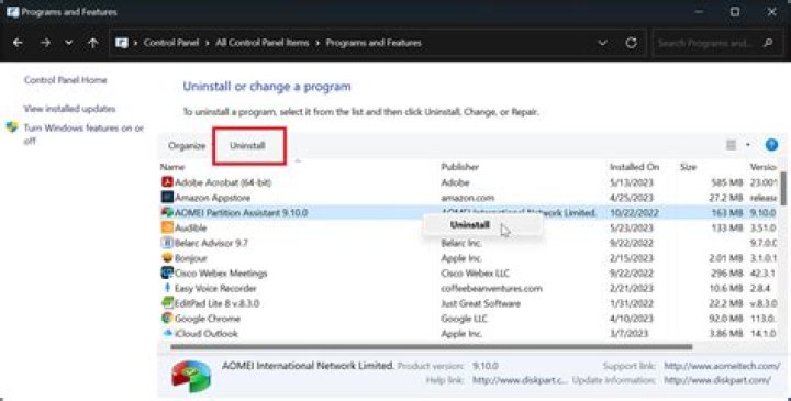 Is there a Windows 7 uninstall log that shows who uninstalled what?