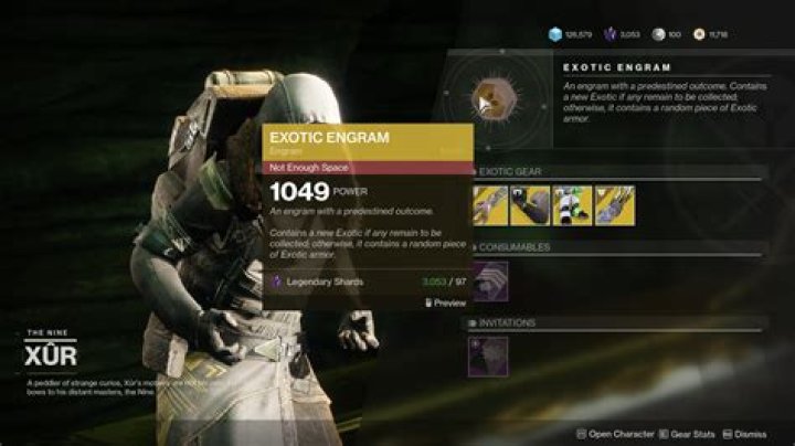 Is Xur's exotic engram pre-selected?