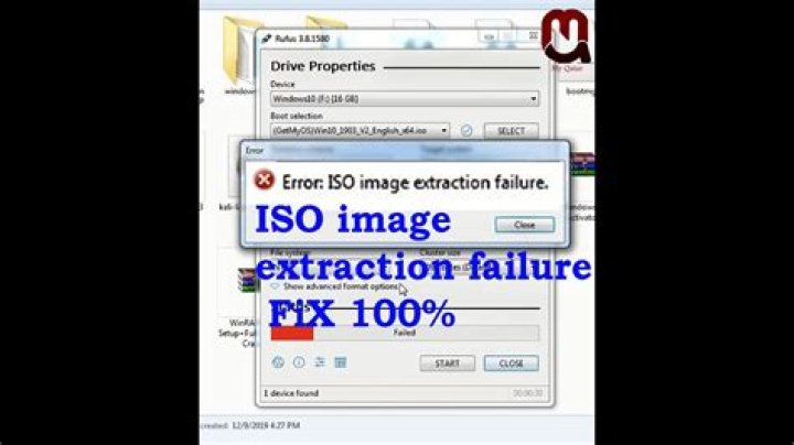 ISO Image Extraction Failure Rufus